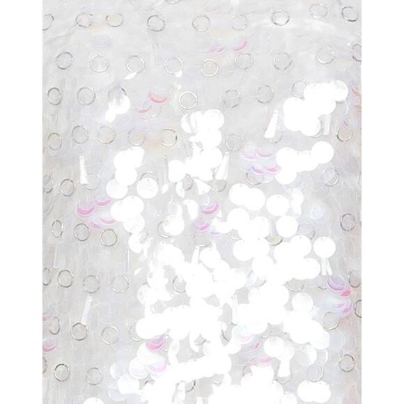 PINKO Ivory Iridescent Sequin Sleeveless Mini Shift Dress Size 6 $784 Cocktail - Picture 4 of 16